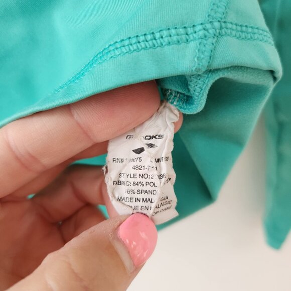 Brooks Teal Green Long Sleeve Athletic Shirt Workout Running Women's M - Picture 6 of 7